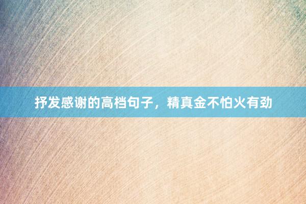 抒发感谢的高档句子，精真金不怕火有劲